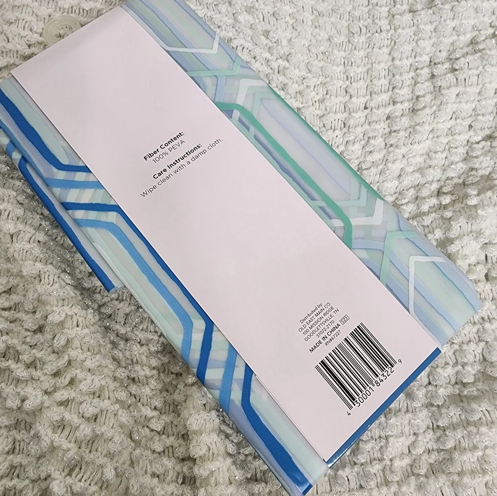 Comfort Bay Set of 3 PEVA Shower Curtains | Geometric Design